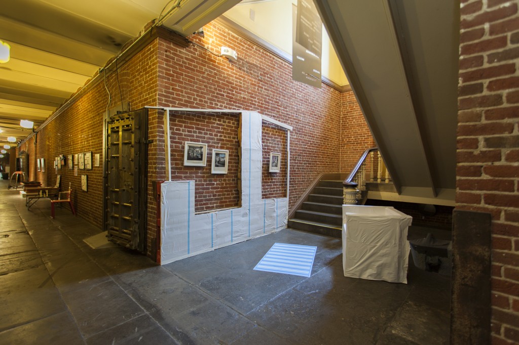 Point of Departure, by Erik Parra, a site-specific installation in the lower stairwell of the Old Mint. Photo documentation by Mido Lee.